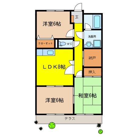 カーサ山の手の物件間取画像